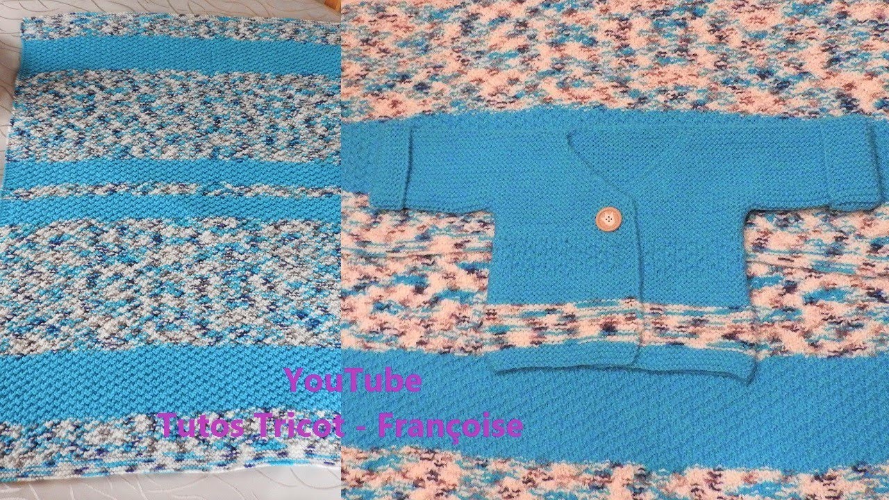Tuto Tricot Couverture Bebe Brassiere 3 Mois 6 Mois En 1 Seule Piece Facile Point De Riz Double Youtube