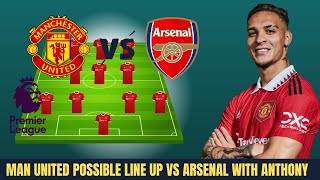 Manchester United vs Arsenal ~ Man United Potential Starting Line Up with Anthony