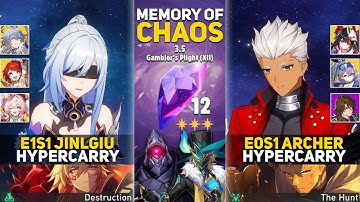 E1S1 Jingliu Off-Element & E0S1 Archer Hypercarry | MOC 12 | Honkai: Star Rail 3.5