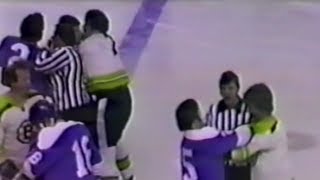 Duane Rupp vs Phil Esposito & Darryl Edestrand vs Bobby Orr Feb 10, 1973
