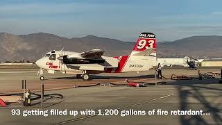 CalFire Fleet Responds To a Vegetation Fire at Hemet-Ryan (KHMT) - Up Close Action! S-2, OV-10, S-70