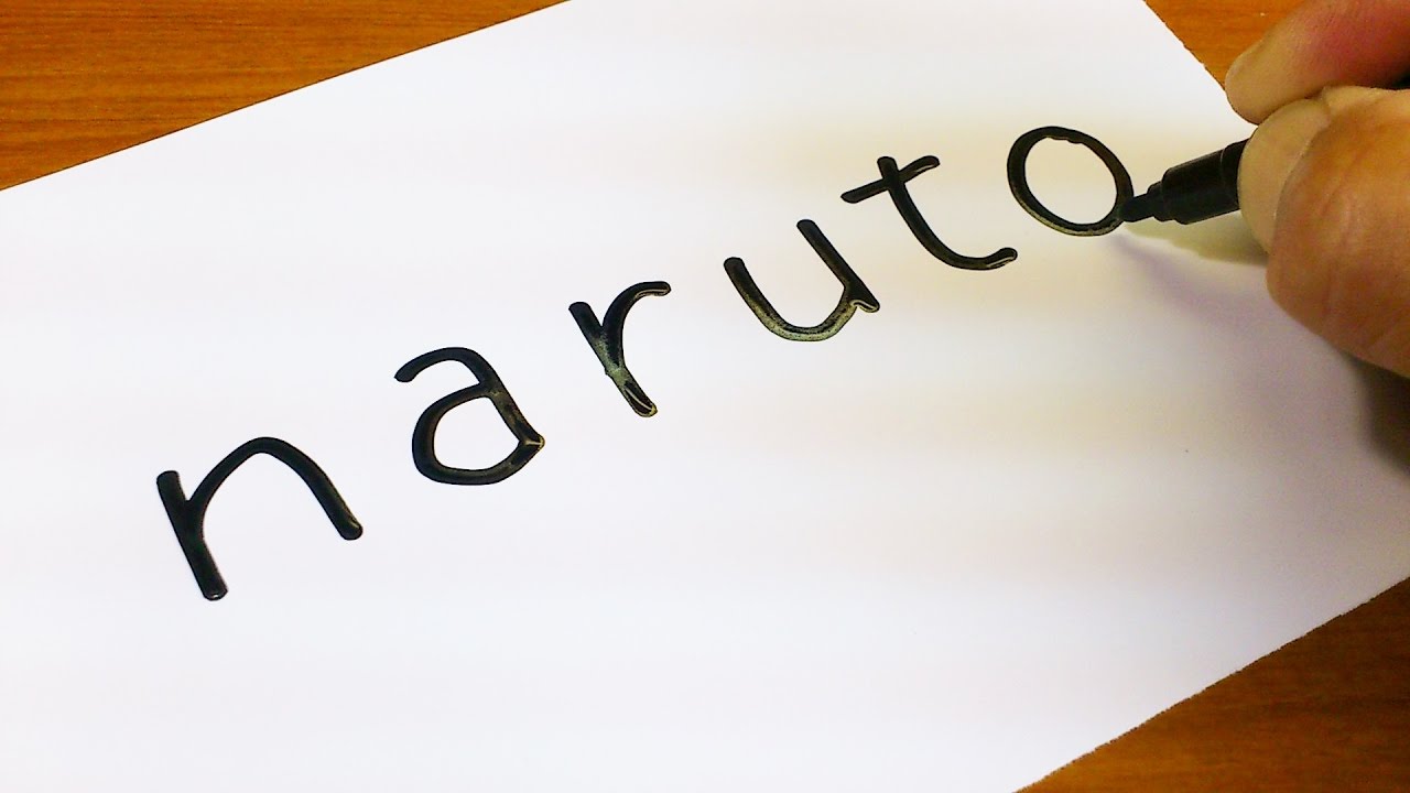 ⁣How to turn words NARUTO（NARUTO - ナルト-）into a Cartoon -  Drawing doodle art on paper