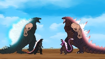 Evolution of GODZILLA x Evolution of SHIN GODZILLA 2: Size Comparison / ANIMATION
