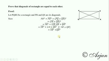 Vector Theorem 13: Prove that diagonals of rectangle are equal to each other.