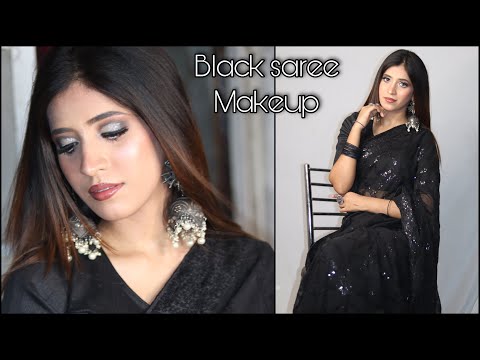 Black Saree म क स तरह कर Makeup