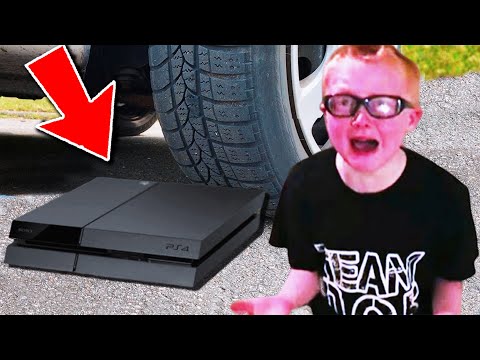 Dad Crushes PS4 With CAR Over Fortnite.. (BIG MISTAKE)