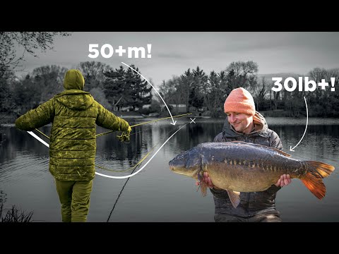51m baiting pole! Bites within 30 seconds! This is carp fishing Oli Davies style!