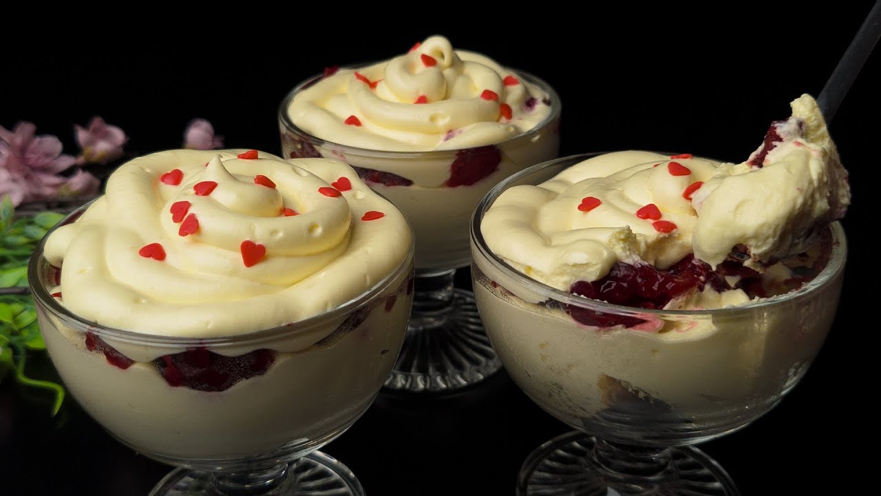 Quick And Easy Cherry And Vanilla Dessert Cups - Ready In Just 5 Minutes!