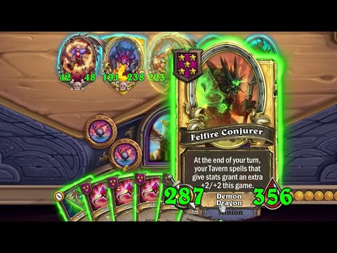 Golden Felfire Conjurer Carry – Galewing Spellcraft Combo! | Hearthstone BG