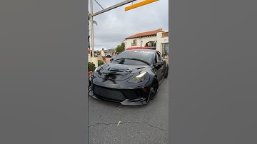Would you drive this Widebody Tesla Model 3 Performance 😱🔥#carsandcoffee #carshow #tesla