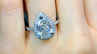 2.50 carat Pear Shape Diamond Halo Engagement Ring