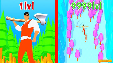 Idle Lumberjack 3D! MAX LEVEL IDLE INCOME, AXE DAMAGE EVOLUTION  Level 9999+ Idle Lumberjack