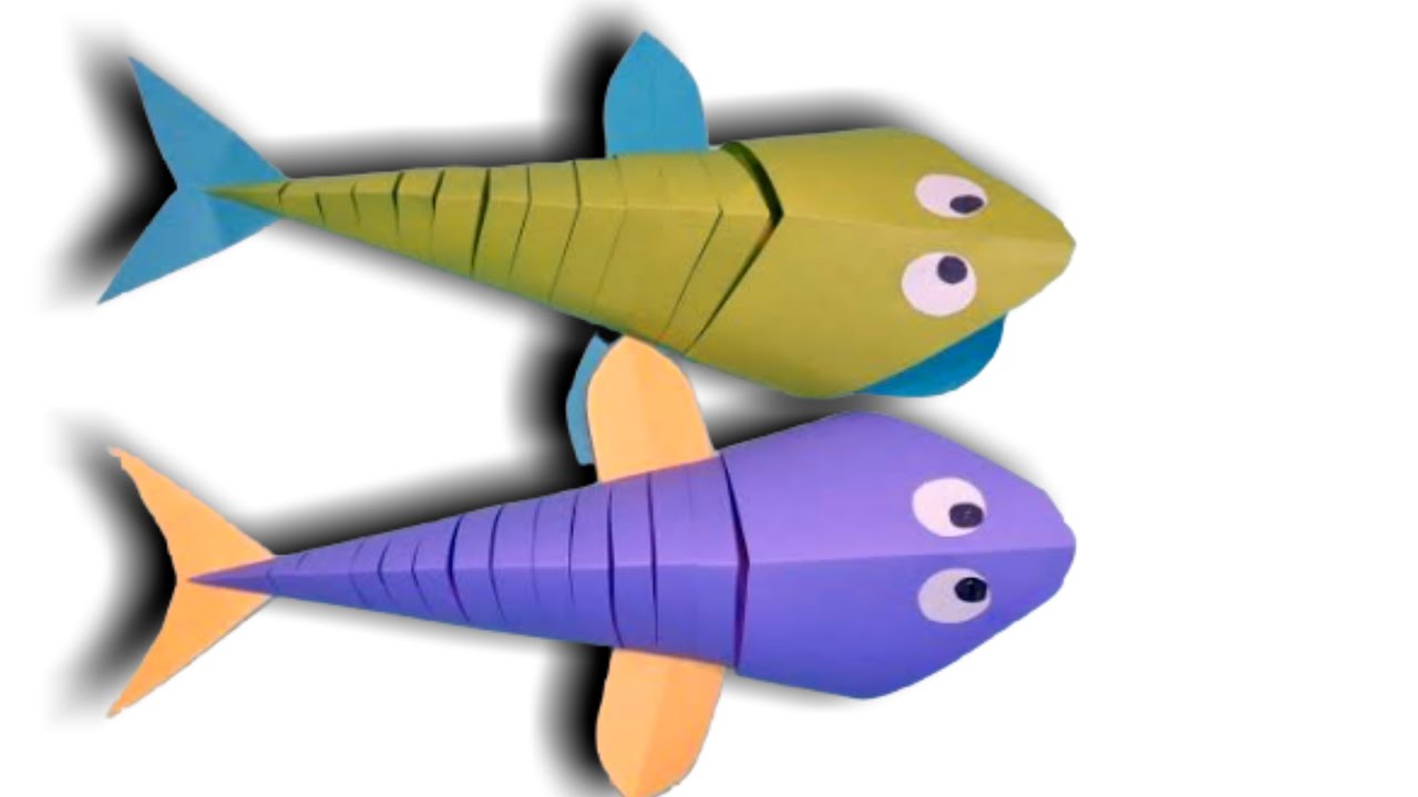 How to Make Paper Fish Creating Paper Fish, Paper Art and Craft for Kids YouTube