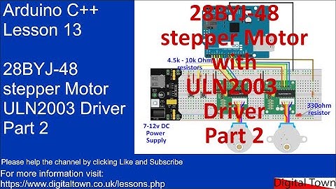 #104 Arduino C++ - Lesson 13 - 28BYJ-48 Stepper motor with ULN2003 driver. Part 2
