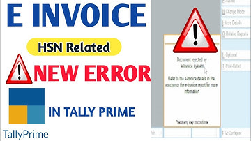 HSN Related New Error in Tally Prime for e invoice l HSN Related Error in e invoice l