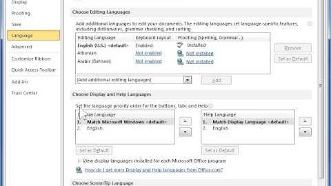 Choose ScreenTip Language - Word 2010