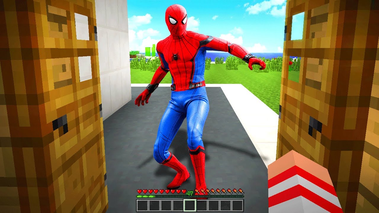HOMEM ARANHA VISITOU A MINHA CASA NO MINECRAFT ! - YouTube