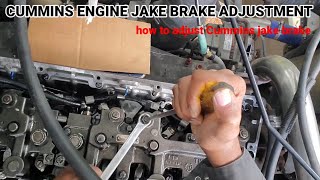 How to adjust jake brake on a cummins engine