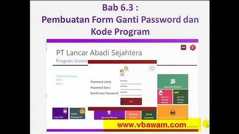 Tutorial VB.net Lengkap : Bab 6.3 Pembuatan Form Ganti Password