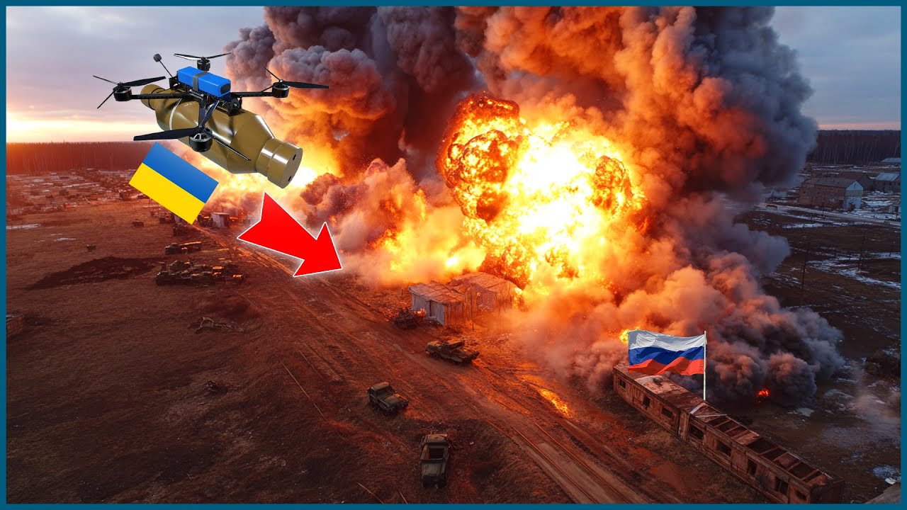 Украинские беспилотники обманули российскую ПВО, а затем взорвали российский склад боеприпасов ве...