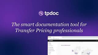 Tpdoc  The Smart Documentation Tool For Transfer Pricing Professionals