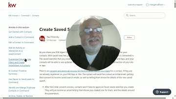 Update to KW Command   Saved Searches