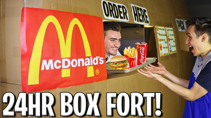 I OPENED A 24 HOUR McDONALD'S BOX FORT!  (FAST FOO...