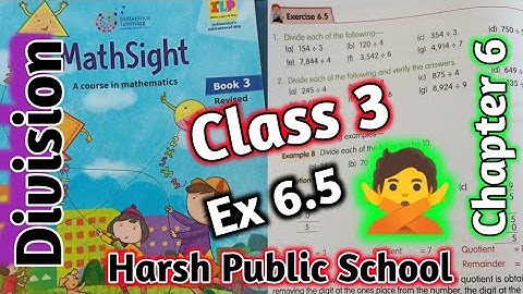 Exercise  Ex 6.5 Chapter 6 Division Class 3 Maths Sight|Chapter 6 Division|Class3Maths|#hpsgurugram
