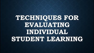 Techniques of Evaluation