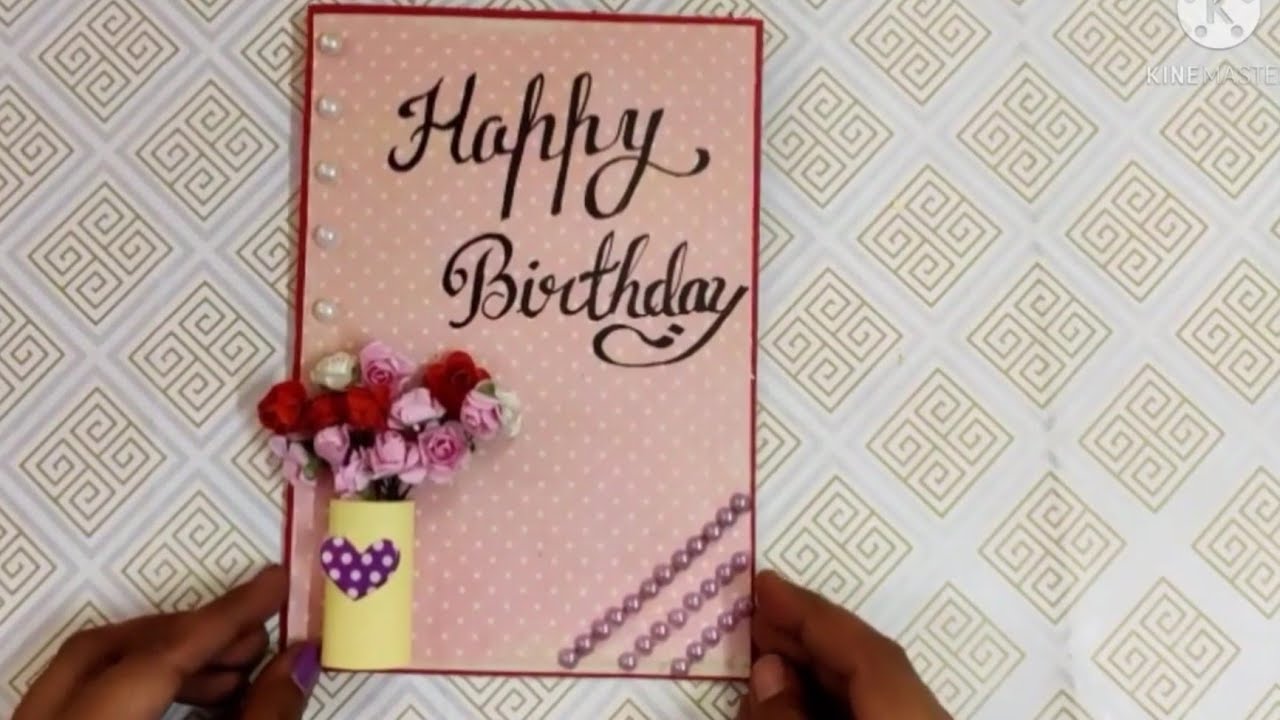 Easy birthday card tutorial|How to make easy birthday card||Handmade ...