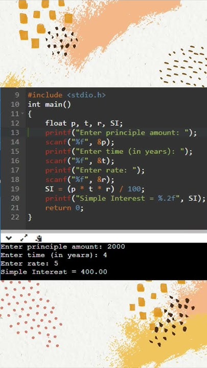 C program to calculate simple interest // C programming // C tutorials ...