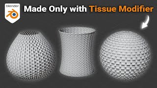 Blender FREE Add-on Creates Complex Patterns FAST | Tissue Modifier Tutorial  #blendertutorial