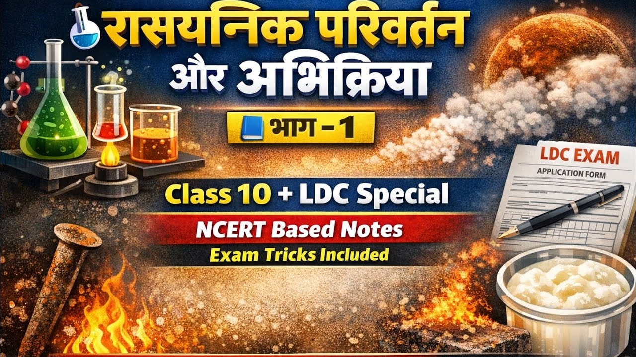 बोर्ड 2026 के लिए chemical reactions imp MCQ class10LDC / CET रासायनिक अभिक्रिया क्या है #sciencemcq