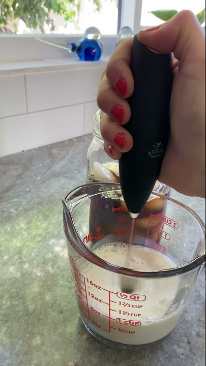 Shorts / How to make cold brew cold foam with oat milk easy at home method / Coffee Videos