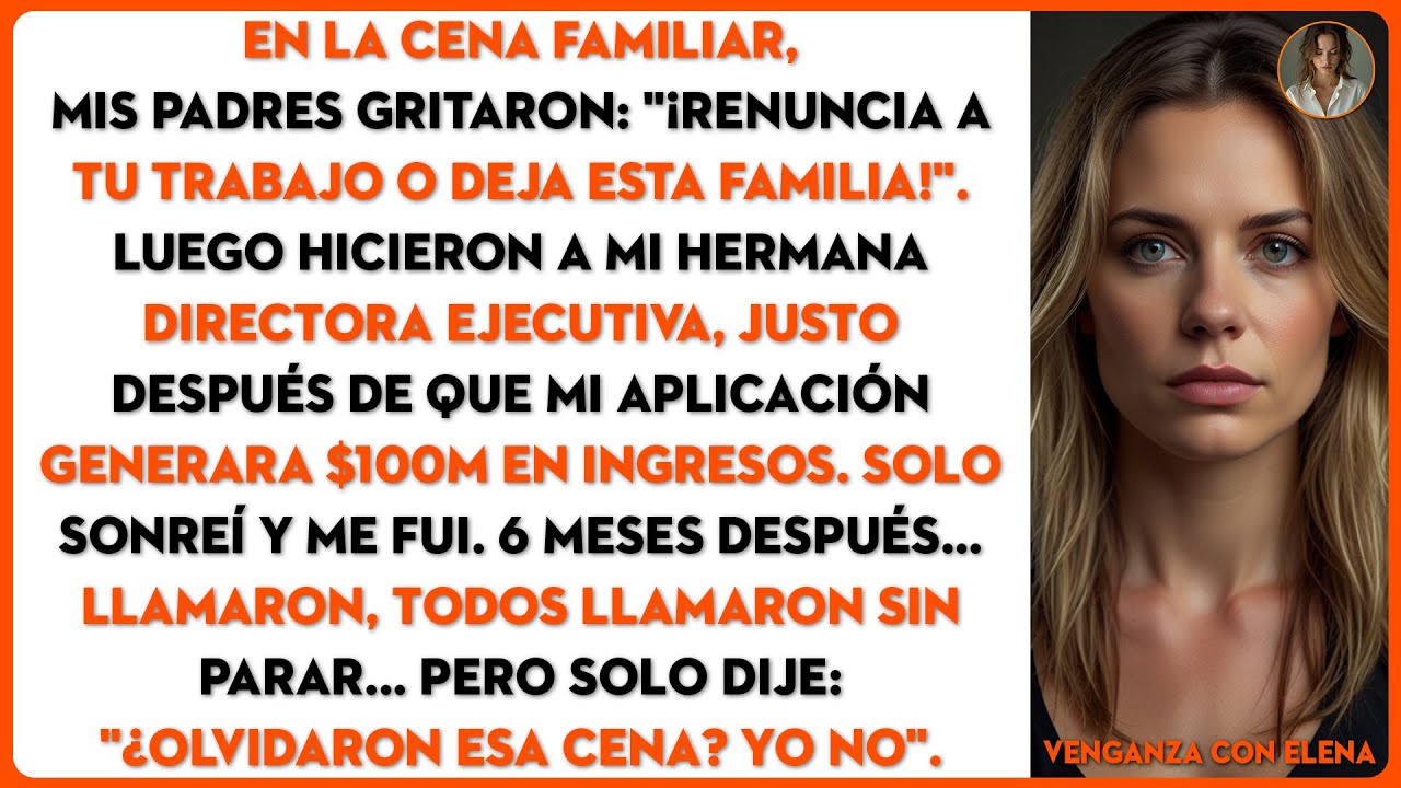 En la cena familiar, mis padres me dieron a elegir: 