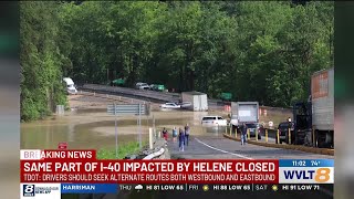 Flooding, rockslide close same part of I-40 impacted by Helene in Cocke County