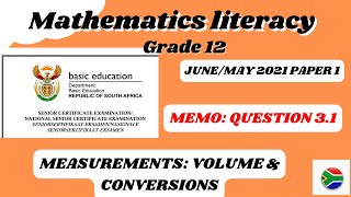 Grade 12 Mathematics Literacy paper 1 exam guide (May/June 2021) | Question 3.1