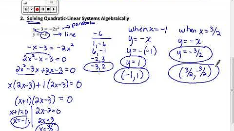 video on quadratic linear systems- Algebra 2AB