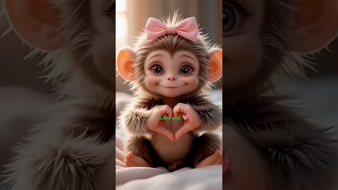 Baby monkey say I Love you 💞 So cute 🥰