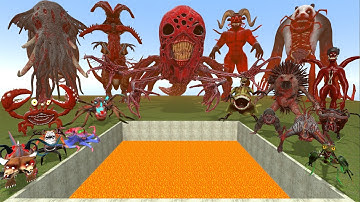 Spartan Kicking All Zoochosis Mutant Animals Panda Dog Cat Elephant in Lava Hole - Garry