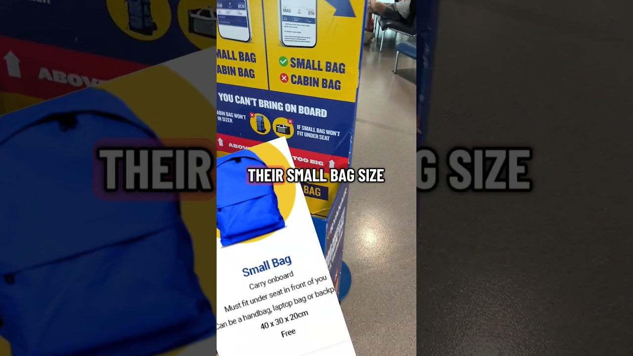hand luggage x law = change ahead. Ryanair's smallbag size is 40x30x20cm. Order at 🔗in bio ✅📦✈️