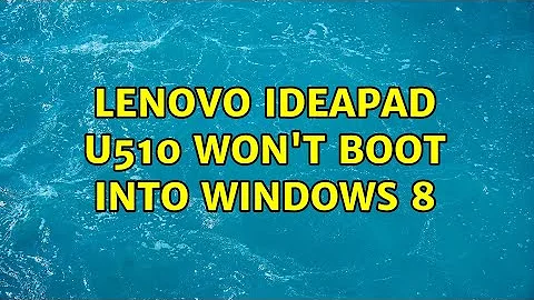 Lenovo IdeaPad u510 won't boot into Windows 8