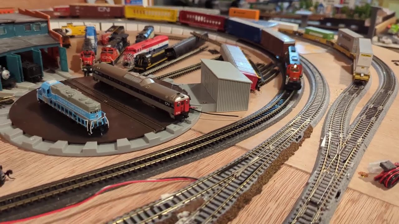 Just trains: 5 minutes of trains running on the main N scale layout!