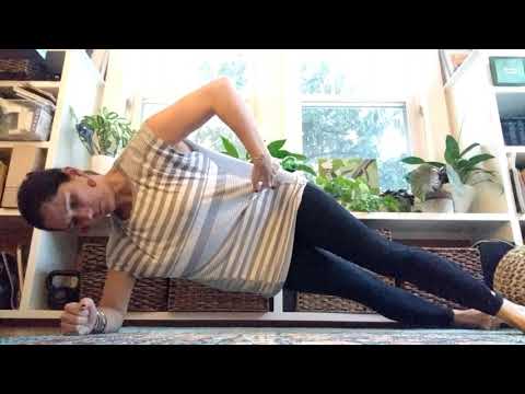 Side plank with split stance