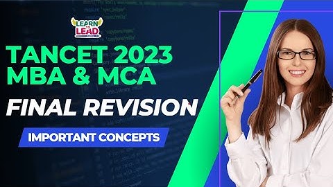 TANCET 2023 | FINAL REVISION | Important Concepts | MBA & MCA #tancet2023