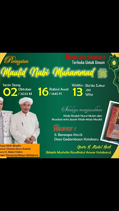 Undangan Peringatan Maulid Nabi SAW #shorts