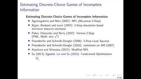Lecture 18: Solving and estimating static games of incomplete information