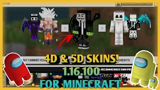 4D & 5D SKINS FOR MINECRAFT(1.16.100) AMONG US,AND MORE! Minecraft Apk! Download#Mcpe#Gaming#Skins screenshot 2