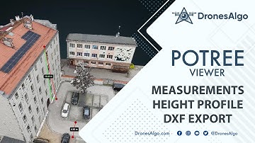 Potree Viewer. Simple measurements on the point cloud. Height profile