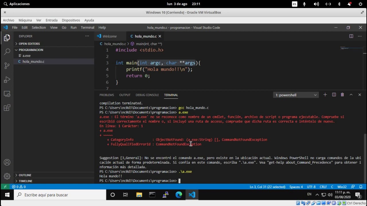 Hola Mundo - YouTube